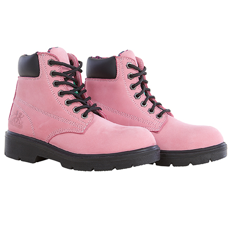 Pink Industrial Waterproof Work Boots For Women